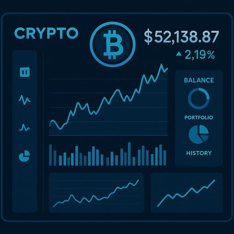 Example crypto dashboard interface